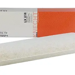 Filtr powietrza Knecht LX 818, jakość Erstausrüstungsqualität, z pomarańczowymi zakończeniami.