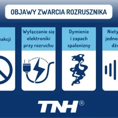Objawy zwarcia rozrusznika: brak reakcji, wyłączanie elektroniki, dymienie, zapach spalenizny, nietypowy dźwięk. Może to być problem z immobilizerem.