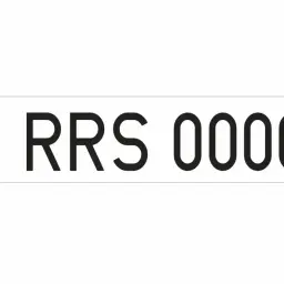 Tablica rejestracyjna z symbolem Unii Europejskiej i oznaczeniem PL. Numer RRS 0000.