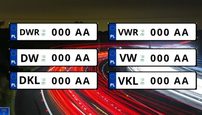 Przykładowe tablice rejestracyjne: DWR, DW, DKL, VWR, VW, VKL. Wybierz swoją dx rejestracja!